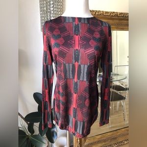 Dolce vita geometric print long sleeve open back top size small
